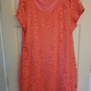 Peach colored lace dress